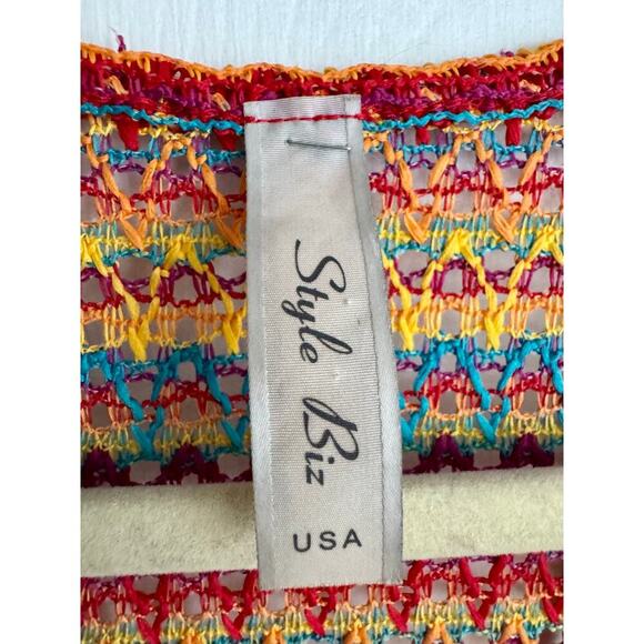 Vintage Style Biz Rainbow Knit Racerback Tank Festival 90s size Medium - Picture 2 of 6